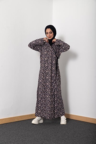 Kutay Collection Yandan Bağlamalı Kadın Yazlık Namaz Elbisesi, Terletmeyen Namaz Kıyafeti, Dökümlü Ferace