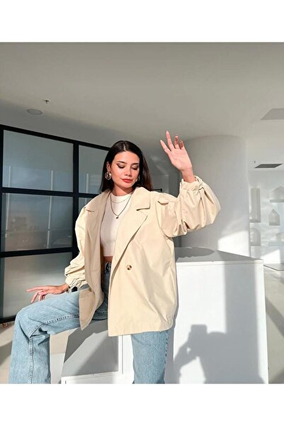 PANCAARTE Oversize Balon Kol Kısa Trençkot