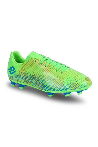 Nivia Encounter 10.0 Football Shoes (Neon Green/Aster Blue, 3 UK/ 4 US / 37 EU)