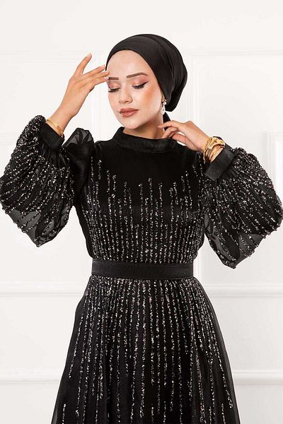 EBRUTESETTÜR Princess Organza Hijab Evening Dress