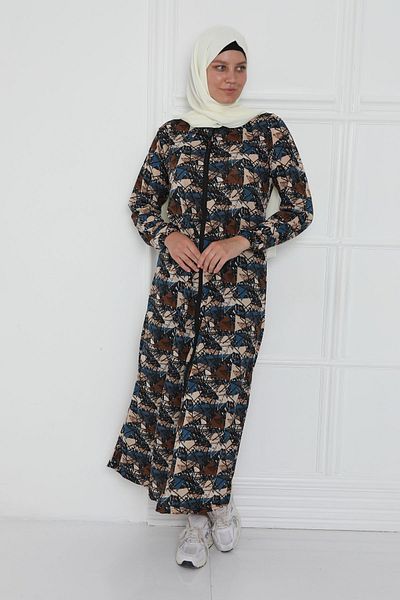 Kutay Collection Rochie de rugăciune islamică de sezon cu fermoar - Îmbrăcăminte anti-transpirație și ferace fluide