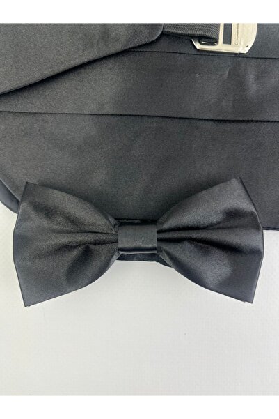 Ars Magic Box Men's Black Groom Suit Satin Fabric Girdle Set