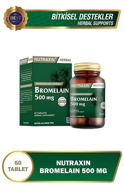 Nutraxin 500 Mg Herbal Bromelain - 60 Pineapple Tablets