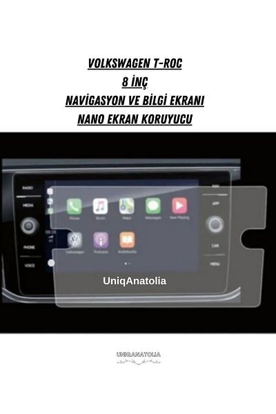 UniqAnatolia Volkswagen T-Roc 8 Inch Navigation 9H Nano Screen Protector