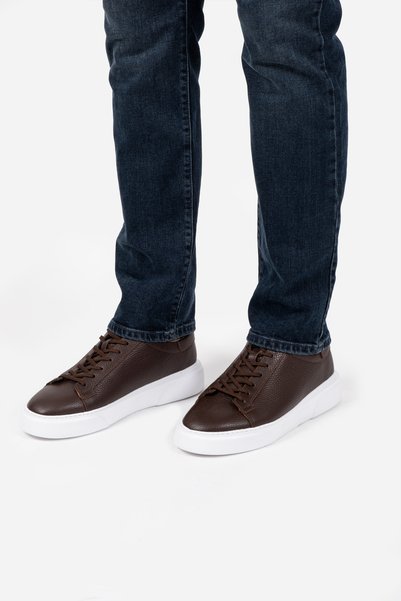 LUSIVE Brown 100% Genuine Leather Ultra Comfortable Men's Casual Shoes Luass25Al0040