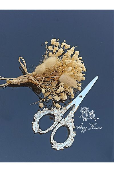 AYZ HOME Natural Dried Flower Pattern - Engagement Ribbon Scissors / Engagement Tray Decor