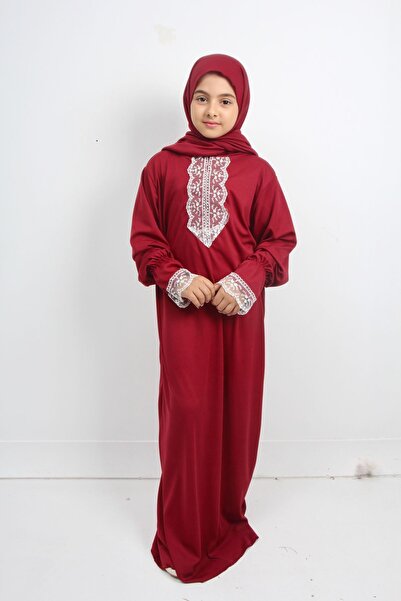 Kutay Collection Mevsimlik Kız Çocuk Orta Boy Şık Namaz Elbisesi, Genç Ferace, Terletmeyen Namaz Kıyafeti