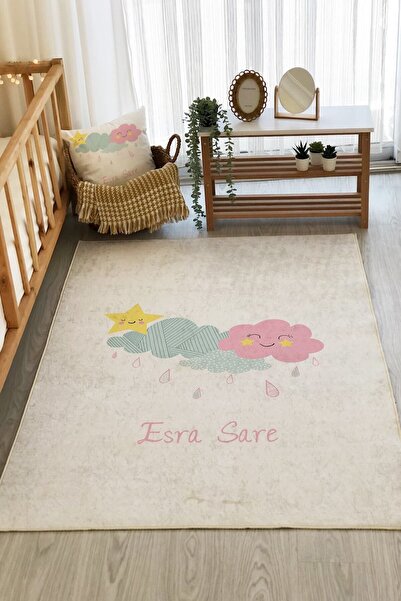 8 mm Thick Cloud Patterned Children's Rug