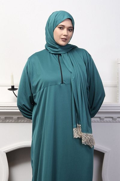 Kutay Collection Κόκκινο κομψό γυναικείο φόρεμα προσευχής - Εποχιακό, μαντίλα, ρούχα κατά του ιδρώτα και Ferace