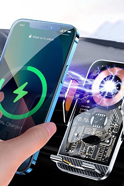 Gampus Wireless Magesafe Sensörlü Açılır Kanatlar 15 Watt Yeni Nesil Araç İçi...
