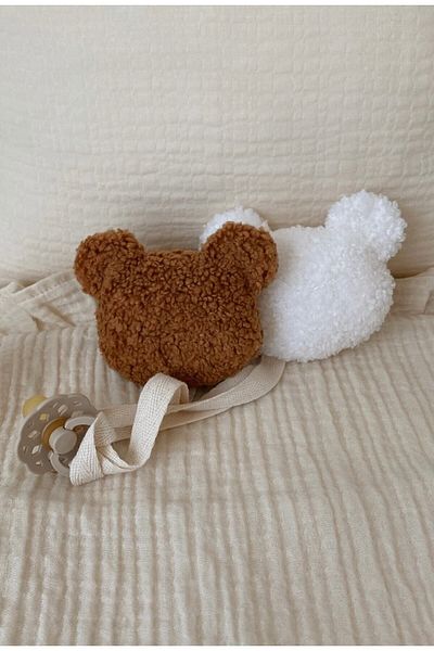 bohemoon Teddy Bear Pacifier Strap Camel