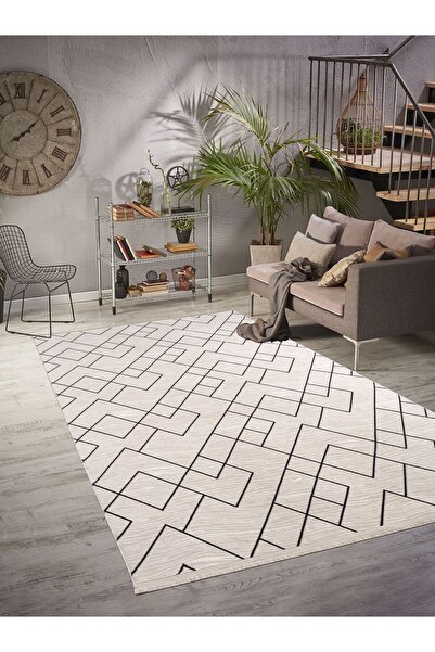 Plato Halı Yıkanabilir Kaymaz Tabanlı Kesme Rulo Halı Saçaklı Yolluk