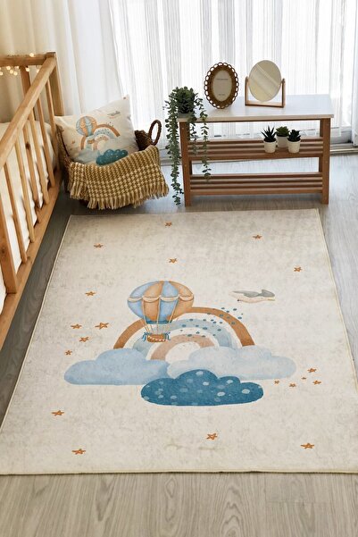 8 Mm Thick Rainbow Patterned Children's Rug