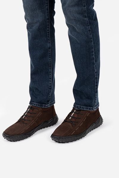 LUSIVE Men's Casual Nubuck Genuine Leather Shoes - Brown, Laceless Luass25Al0043