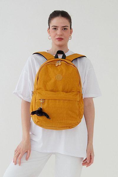 Rosso Collina Unisex Black Waterproof Crinkle Fabric Daily Backpack Travel and School Bag BERGAMO