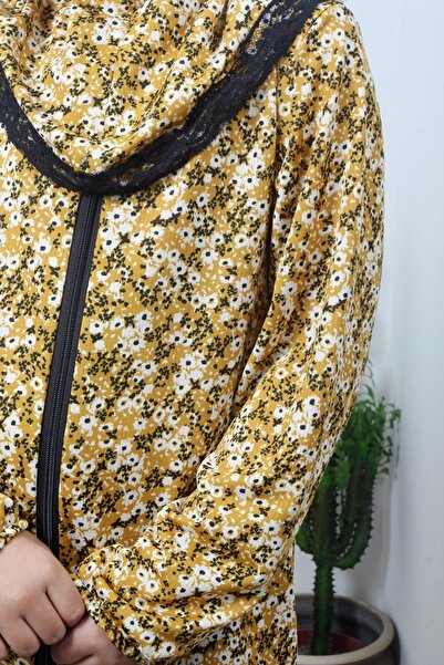 Kutay Collection Mevsimlik Çocuk Namaz Elbisesi Çiçek Desenli, Genç Ferace, Terletmeyen Namaz Kıyafeti