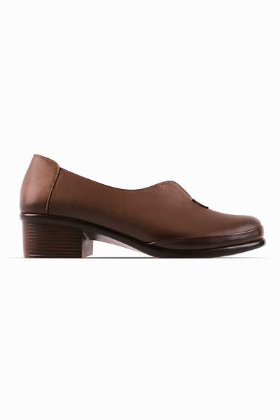 Lal Shoes & Bags Дамски обувки на висок ток Kelvin от естествена кожа с предни шевове - кафяви