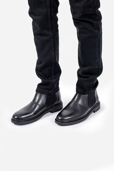 LUSIVE Genuine Leather Black Men's Boots Luass25Al0033
