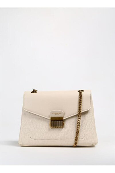 David Jones حقيبة كتف نسائية من الجلد النباتي الناعم - حقيبة كاجوال بحزام متقاطع