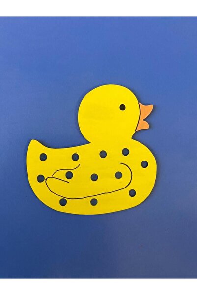 YAHO OYUNCAĞIN DOĞAL HALİ Ahşap Ip Geçirme El Göz Koordinasyon Oyunu Ördek