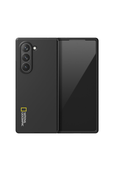 NATIONAL GEOGRAPHIC حافظة رفيعة لهاتف Galaxy Z Fold 6 مع شعار أساسي - شعار أسود