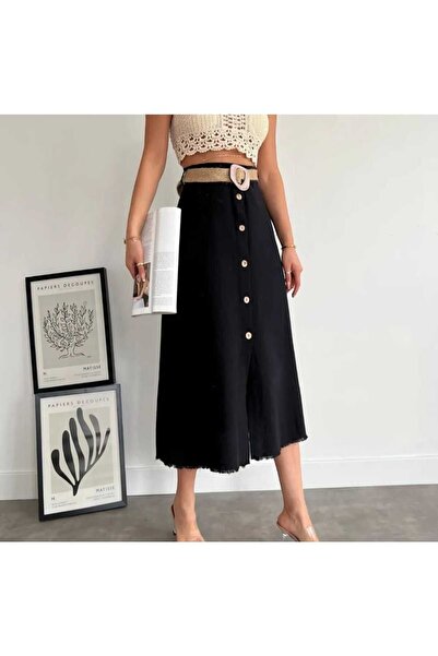 IŞILDA FASHION ΓΥΝΑΙΚΕΙΑ ΛΙΝΗ ΦΟΥΣΤΑ ΜΕ ΚΟΥΜΠΙΑ ΜΕ ΛΕΠΤΟΜΕΡΕΙΑ ΖΩΝΗΣ