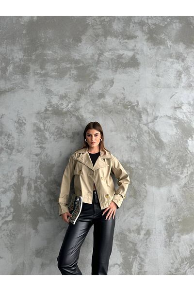 Luna Carina Luna Carina - Women's Short Trench Coat with Water Repellent