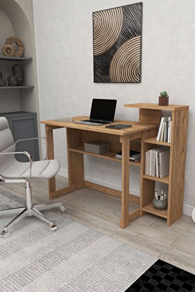 Zuesse Dizayn Lotus 5 Raflı Çalışma Masası Laptop Bilgisayar Masası Ofis Ders...