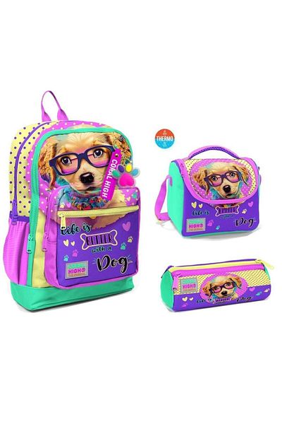 Yaygan Coral High 23752 - Primary School Backpack and Lunchbox Set of 3