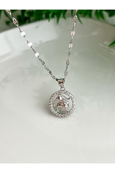 ALEYKA 316L PASLANMAZ ÇELİK KARARMAZ ZİRKON TAŞLI ASLAN BURÇ KOLYESİ