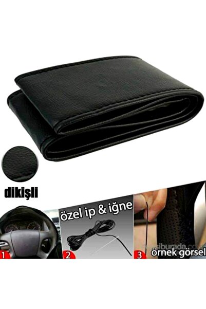 Asegaraj Fiat Doblo Uyumlu (2010-2021) Dikmeli Direksiyon Kılıfı Soft Siyah (38×10.5CM)