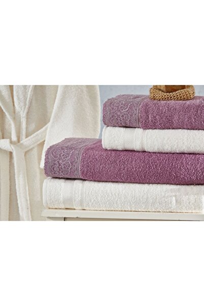 ELVİRAHOME 100% βαμβακερό δαντέλα με κορδόνι 6 τεμαχίων Οικογενειακό σετ μπουρνούζι, σετ ρόμπα, σετ προίκας