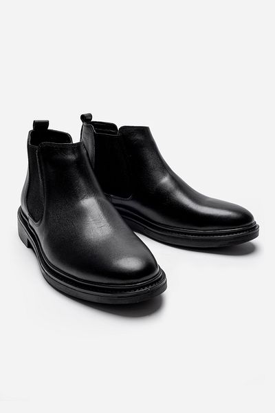 LUSIVE Genuine Leather Black Men's Boots Luass25Al0033