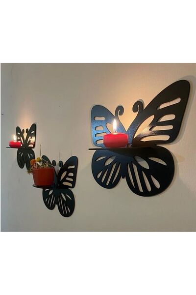 Numa Concept Salon Ofis Ve Antre İçin Raflı Kelebek 3'lü MDF Duvar Dekoru | 3...