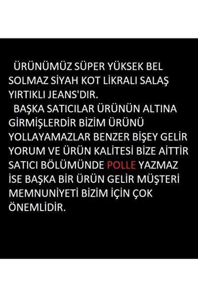 BİENAL BUTİK Polle Dámská černá Lycra Super vysoká široká noha roztrhaná Detail Palazzo Jean