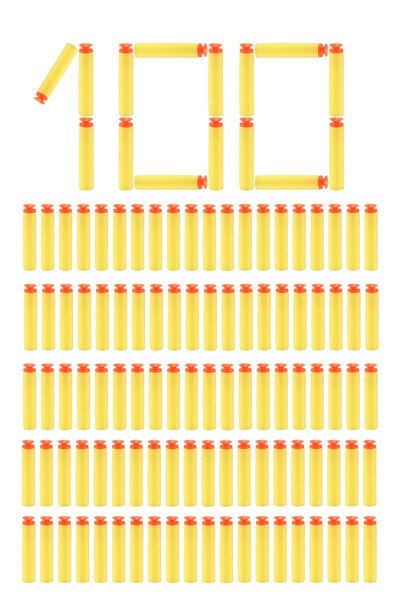 Toyaş 100 Adet Sarı Vantuzlu Yumuşak Sünger Mermi Yedek Mermi Acıtmayan Soft Mermi