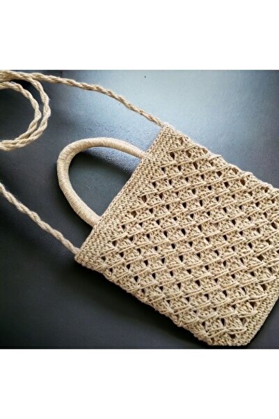 By G Tasarım Straw Color Paper Knitted Bag