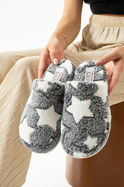 star shoes Зимові домашні капці з чорною зіркою Гостьові капці
