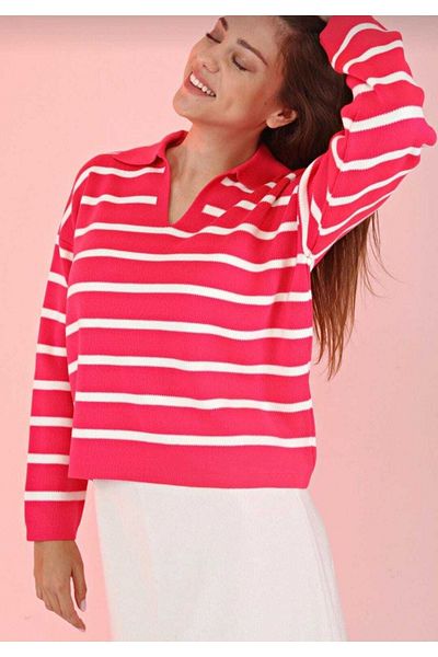IŞILDA FASHION Îmbrăcăminte pentru damă Pulover tricotat cu model în dungi