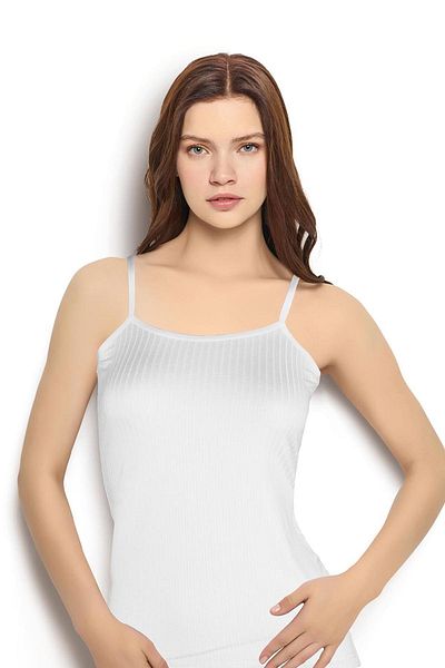Jiber White Bamboo Camisole Women's Undershirt 647 - Rope Strap