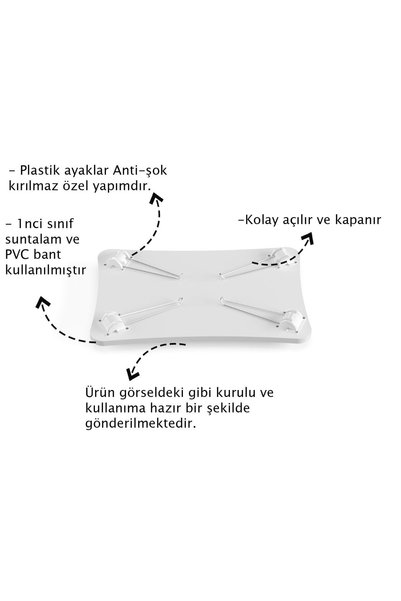 Zuesse Dizayn Portable Folding Laptop Stand White Marble