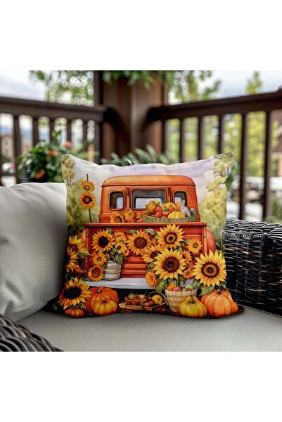 Evmila Navlaka za jastuk od bundeve sa uzorkom - jesenska tema, dvostrana šta...