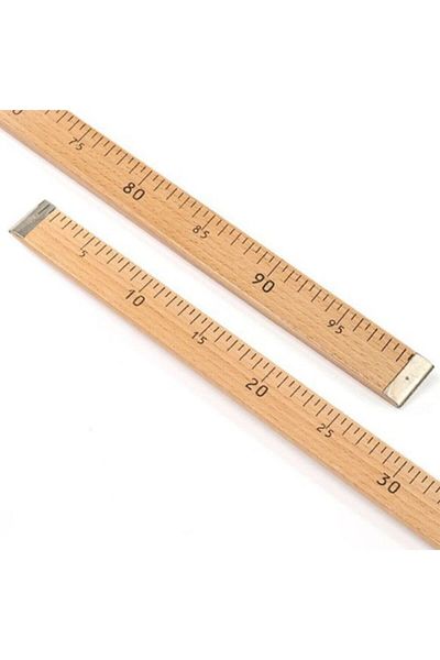 SAKASHİ Wooden Ruler 1 Meter (100 cm) Wooden Texting