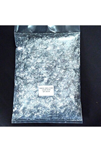 HOBİFLEX GLİTTER EPOKSİ REÇİNE SANATSAL EL İŞİ KIRPIK GÖRÜNÜMLÜ GLİTTER NAİL ART MAKYAJ SİM GÜMÜŞ RENK 250 GR