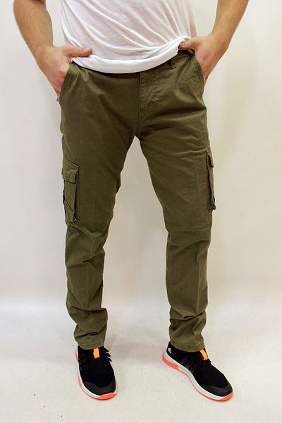 butiksinope Meto1 Straight Leg Canvas Men's Military Cargo Pants Khaki