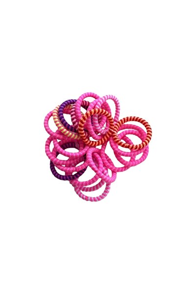 PRVT Set de 20 de bucăți de catarame din cauciuc de dimensiuni mici, colorate neon