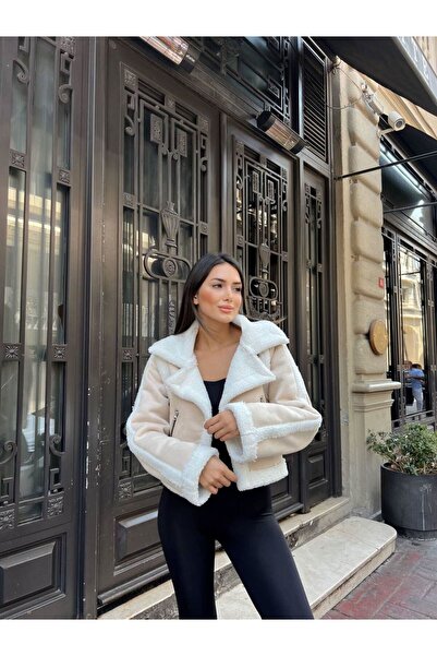 Sindimoda Tak Çıkar Yelek Ve Içi Kürk Detay Crop Kaban