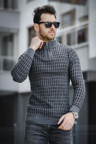 Oksit Ανδρικό κορμάκι - Seka 125, Slim Fit, Πουλόβερ με μισό φερμουάρ