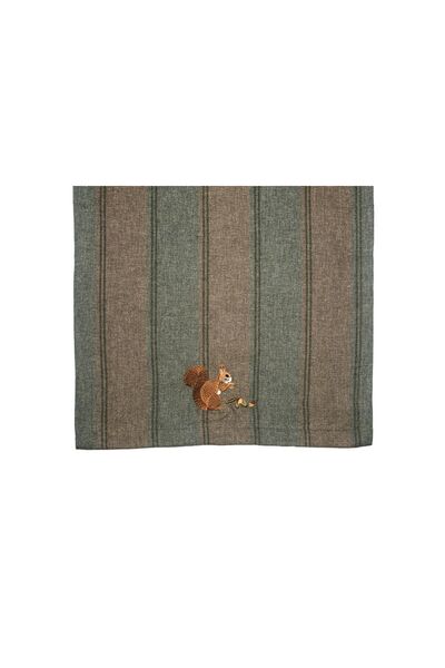 Golden Table Home Mono Sincap Nakışlı Yeşil Çizgili Runner 50*150cm