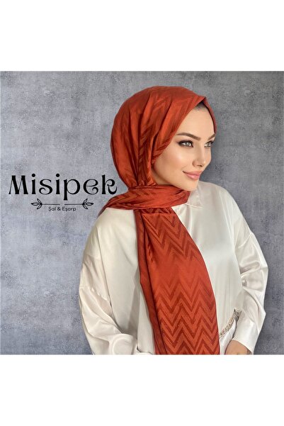 MİS İPEK شال جاكار حريري بنمط متعرج